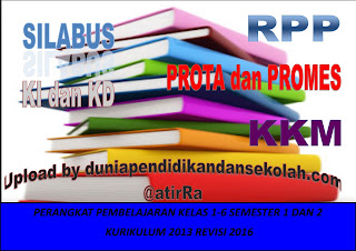 Download RPP Kurikulum 2013 Revisi 2016 Kelas 1-6 Lengkap Beserta Perangkat Lainnya (KI, KD, Silabus, KKM, Prota dan Promes)