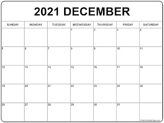 Free Printable Calendar December 2021