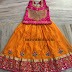 Orange Heavy Border Lehenga