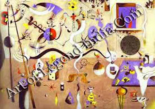 The Great Artist Joan Miro Painting “Carnival of Harlequin” 1924-25 Oil on Canvas 26" x 36W Albright-Knox Art Gallery, Buffalo, New York Room of Contemporary Art Fund, 1940 