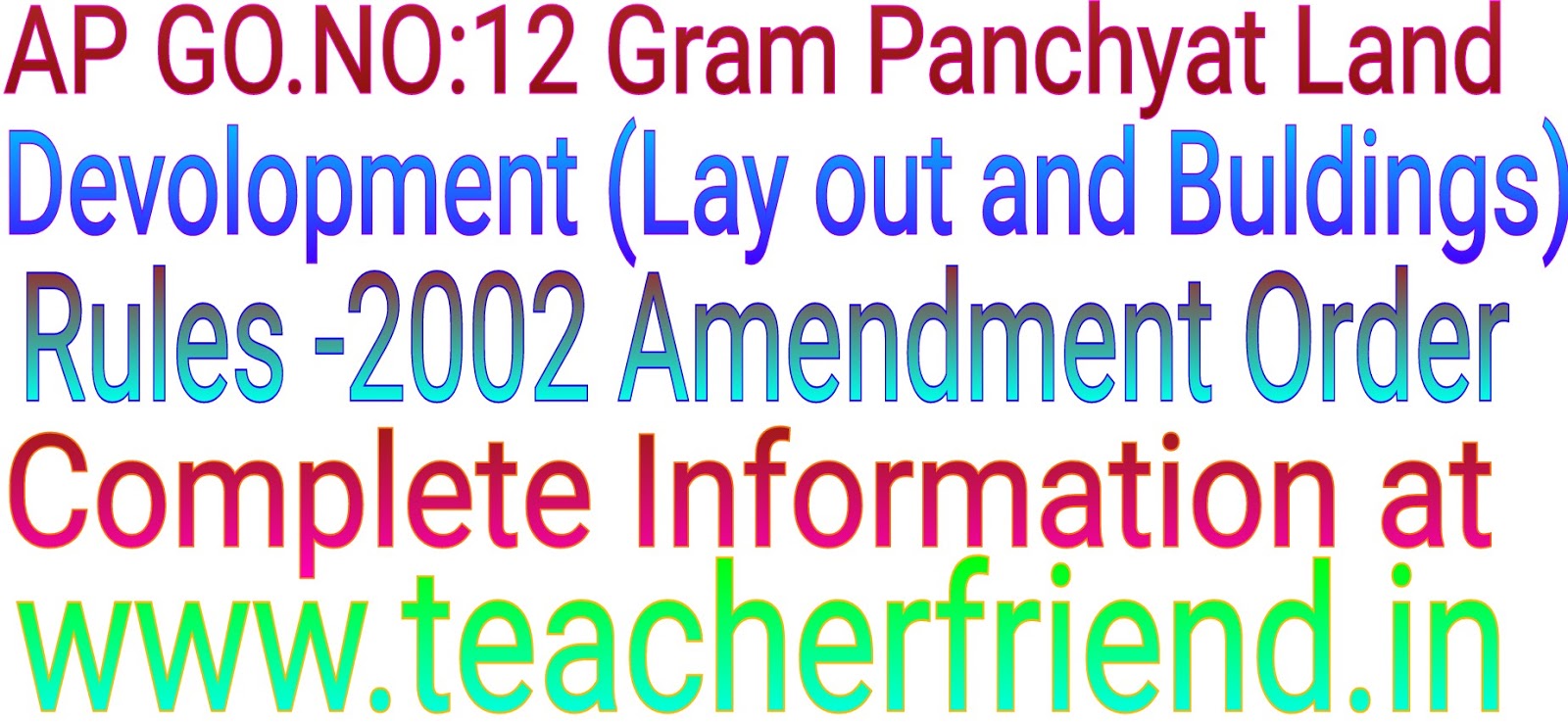 AP GO NO 12 Gram Panchayat Land Development Layout and 