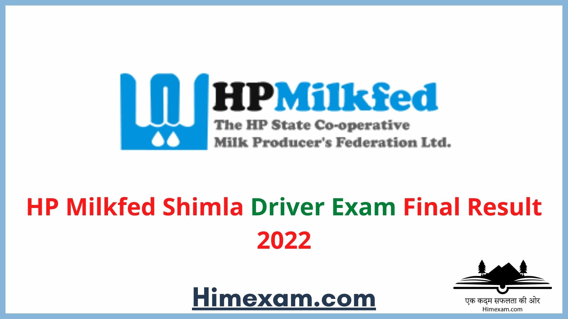 HP Milkfed Shimla Driver Exam Final Result 2022