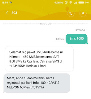 Daftar paket sms