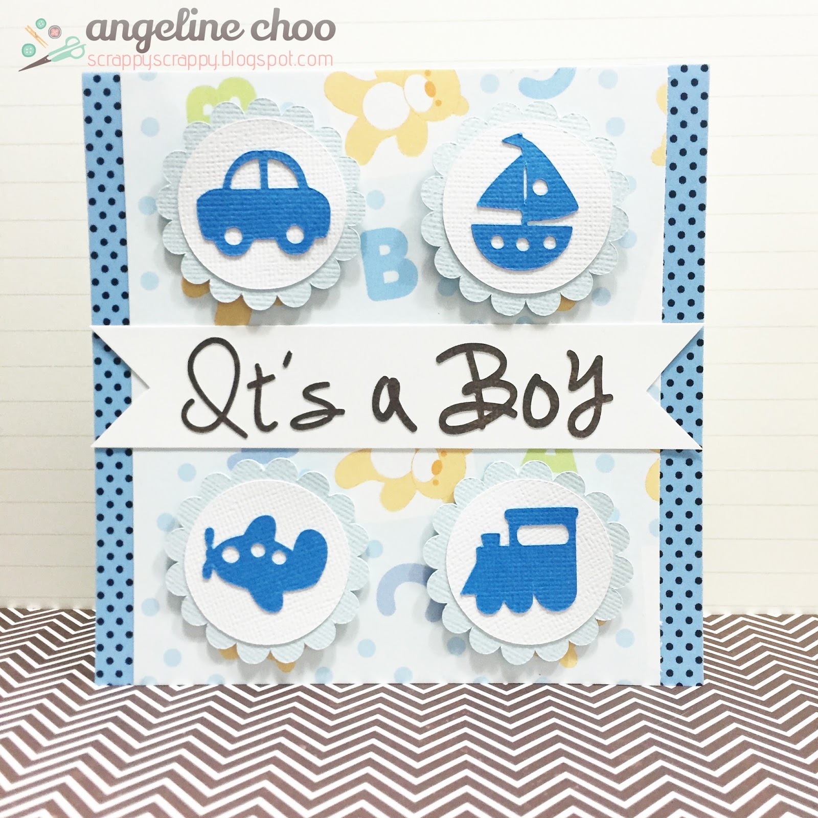 Download SVG Attic Blog: Baby Boy Card with Angeline