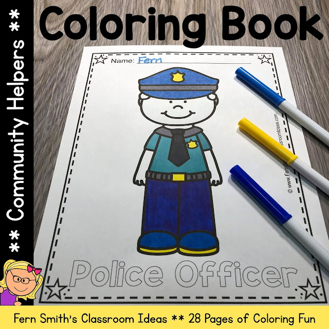 You will LOVE the 28 Community Helpers Coloring Pages that come in this Community Helpers coloring pages resource! Terrific for a daily coloring page OR have a parent volunteer bind them into a COMMUNITY HELPERS COLORING BOOK for your students. Your students will ADORE these coloring pages because of the cute, cute, cute Community Helpers graphics! Your students can also draw in a Community Helpers background and write about their coloring book page on the back. Use these coloring pages for all sorts of jumping off points for older students to use during their Community Helpers creative writing lessons! Add it to your plans to compliment any Community Helpers Unit! Download these 28 Community Helpers Coloring Book Pages for some INSTANT Community Helpers Coloring Joy in your home or classroom!