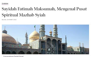 Baca! Artikel Berideologi Syiah yang Menganggap Fathimah Sorang Maksumah