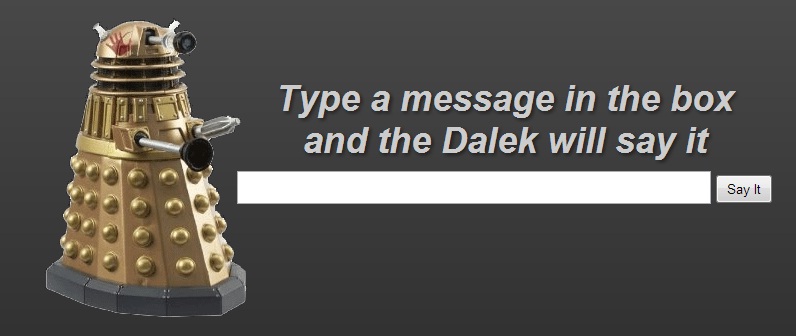Hello, I'm the Doctor: The talking Dalek