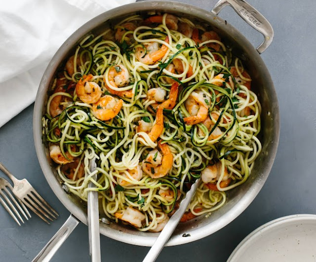 Zucchini Pasta with Lemon Garlic Shrimp 