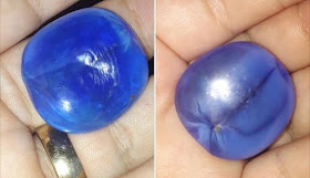 rough asterism blue sapphire from Brazil