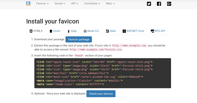 Membuat favicon manifest json