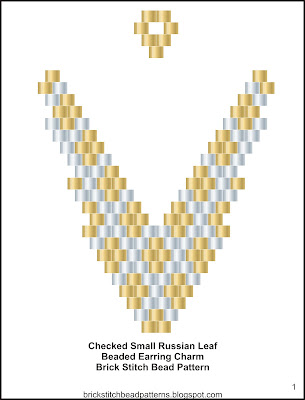 Free brick stitch seed bead earring pattern color chart.