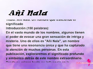 significado del nombre Añi Nala