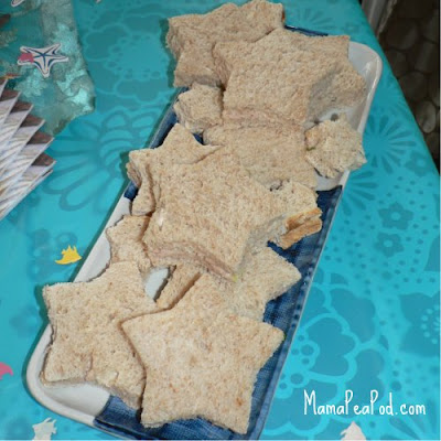 mermaid party food starfish sandwiches