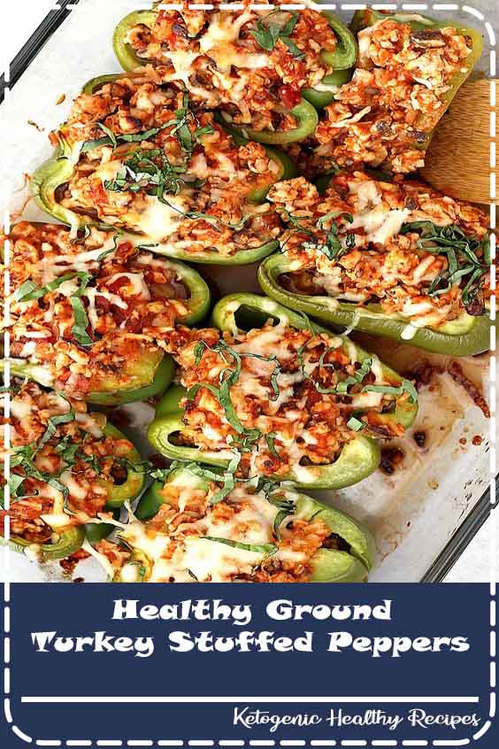 Ground turkey stuffed peppers are a favorite traditional Italian-style meal turned healthy! This easy stuffed bell pepper recipe uses under 10 simple ingredients and is a beloved go-to gluten-free family dinner!