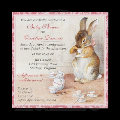   Baby Shower Favors on On Zazzle  Beatrix Potter Bunny Rabbit Baby Shower Tea Invitations