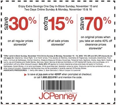 JCPenney Printable Coupons