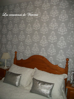 Las creaciones de Victoria. Stencil en dormitorio.Plantillas de stencil