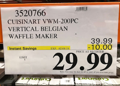 Deal for the Cuisinart Vertical Belgian Waffle Maker (model VWM-200PC1) at Costco