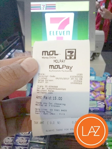 Membeli belah di Lazada Menggunakan Aplikasi Mudah Alih Lazada dan Bayar di 7-Eleven Berdekatan