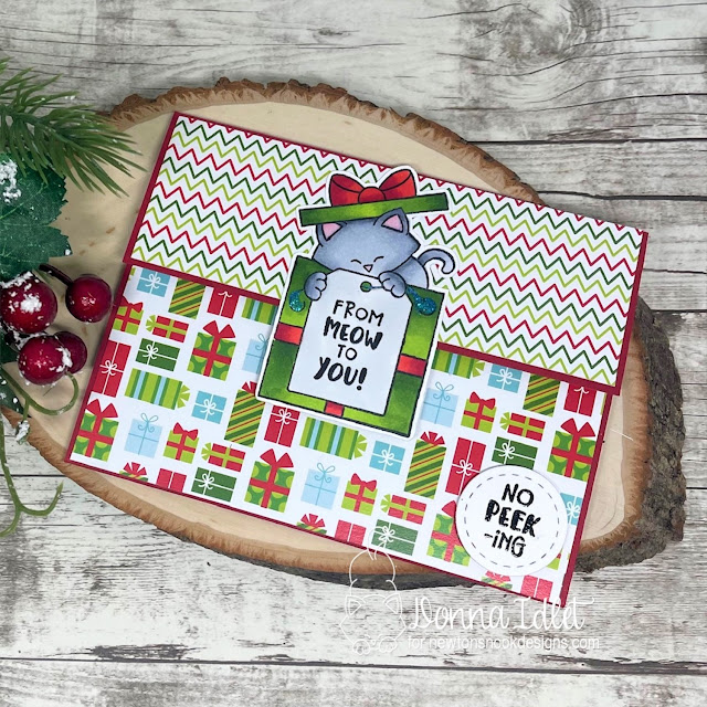 Holiday Gift Card Holder by Donna Idlet | Newton's Gift Stamp Set, Canine Christmas Paper Pad and Sentiments of the Season Stamp Set by Newton's Nook Designs #newtonsnook #handmade