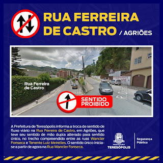 INFORME PMT: Alteração de sentido viário – Rua Ferreira de Castro – Agriões