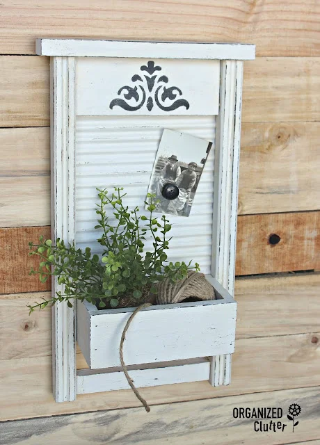 Photo of an upcycled wash board.