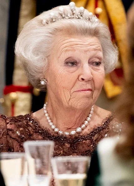 Queen Maxima wore Claes Iversen dress. President Jorge Carlos de Almeida Fonseca and his wife Lígia Dias Fonseca. Princess Beatrix
