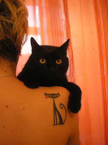 Title tattoos cats tribal Image Width 324px image height 450px