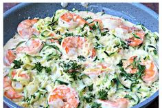   Keto Low-Carb Creamy Garlic Shrimp Alfredo Zucchini Noodles (Zoodles) is a quick