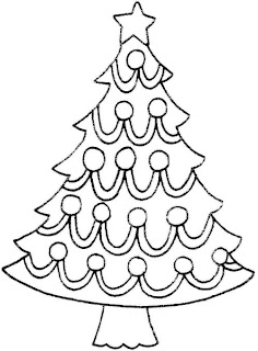 Baubles decoration coloring page of Christmas tree