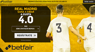 betfair supercuota victoria del Real Madrid al Eibar 22 octubre