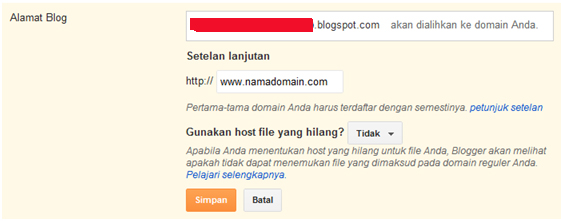 Cara setting blogspot ke domain sendiri