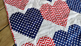 Red, white, and blue heart quilt for USS John S McCain