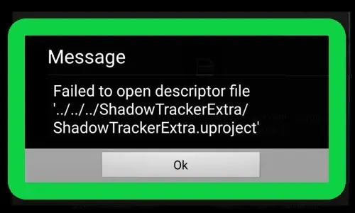 Fix Failed To Open Descriptor File Shadow Tracker Extra uproject Problem Solved in Pubg Mobile