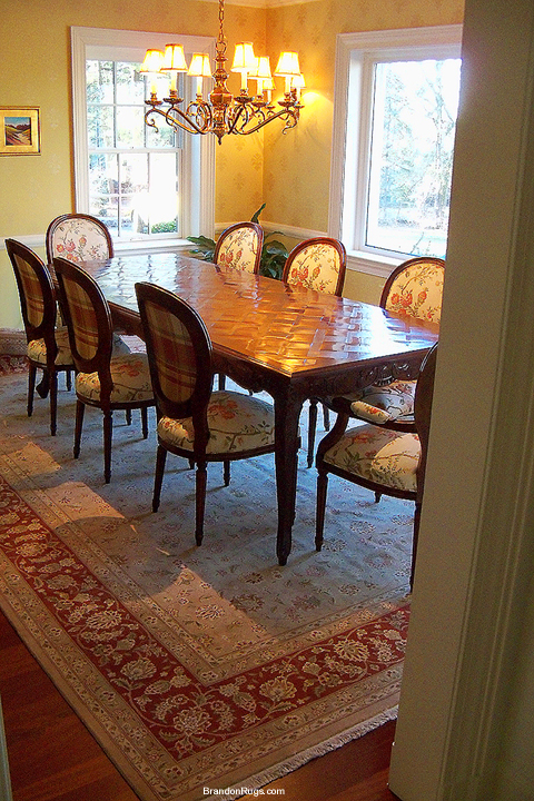 Oriental Rug Under Dining Room Table