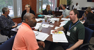 Participants in the Decision Points program practice their interviewing skills.