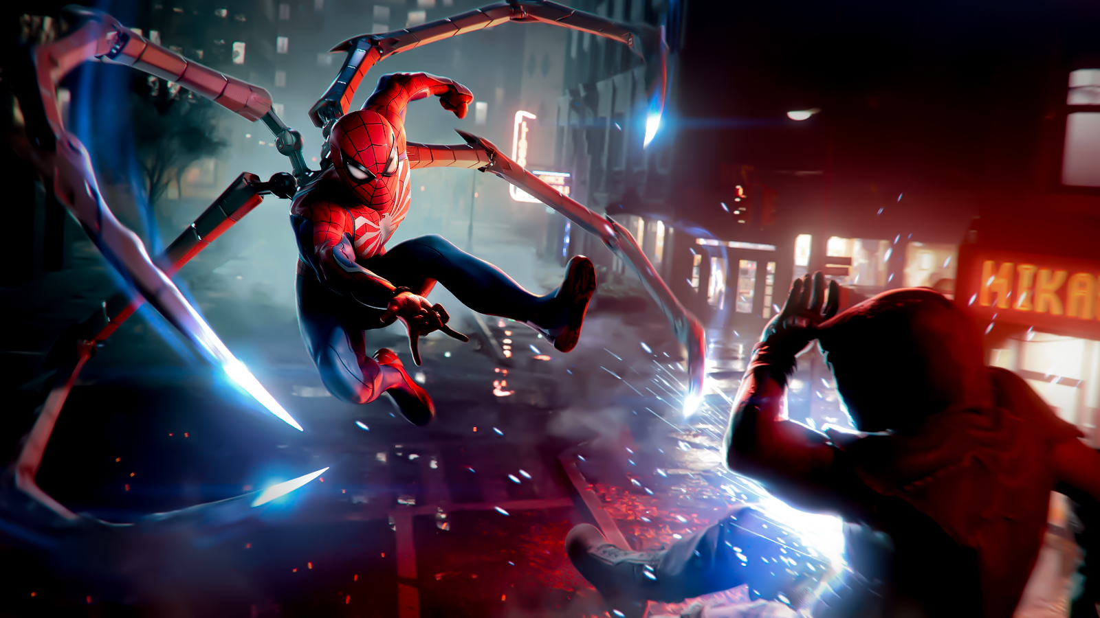 Spider-man 2 game background wallpaper HD 1080p for laptop and pc desktop.