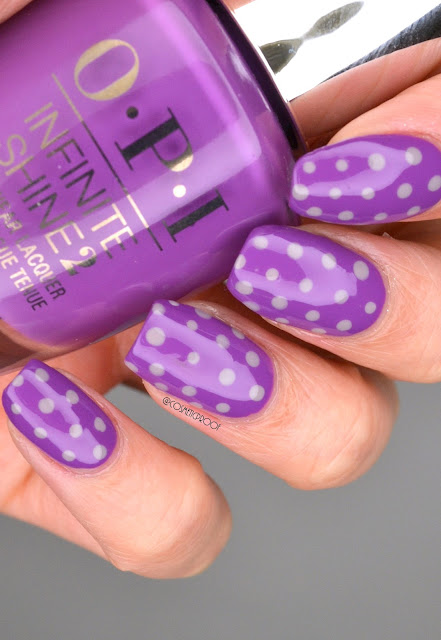 Purple Polka Dots Nail Art