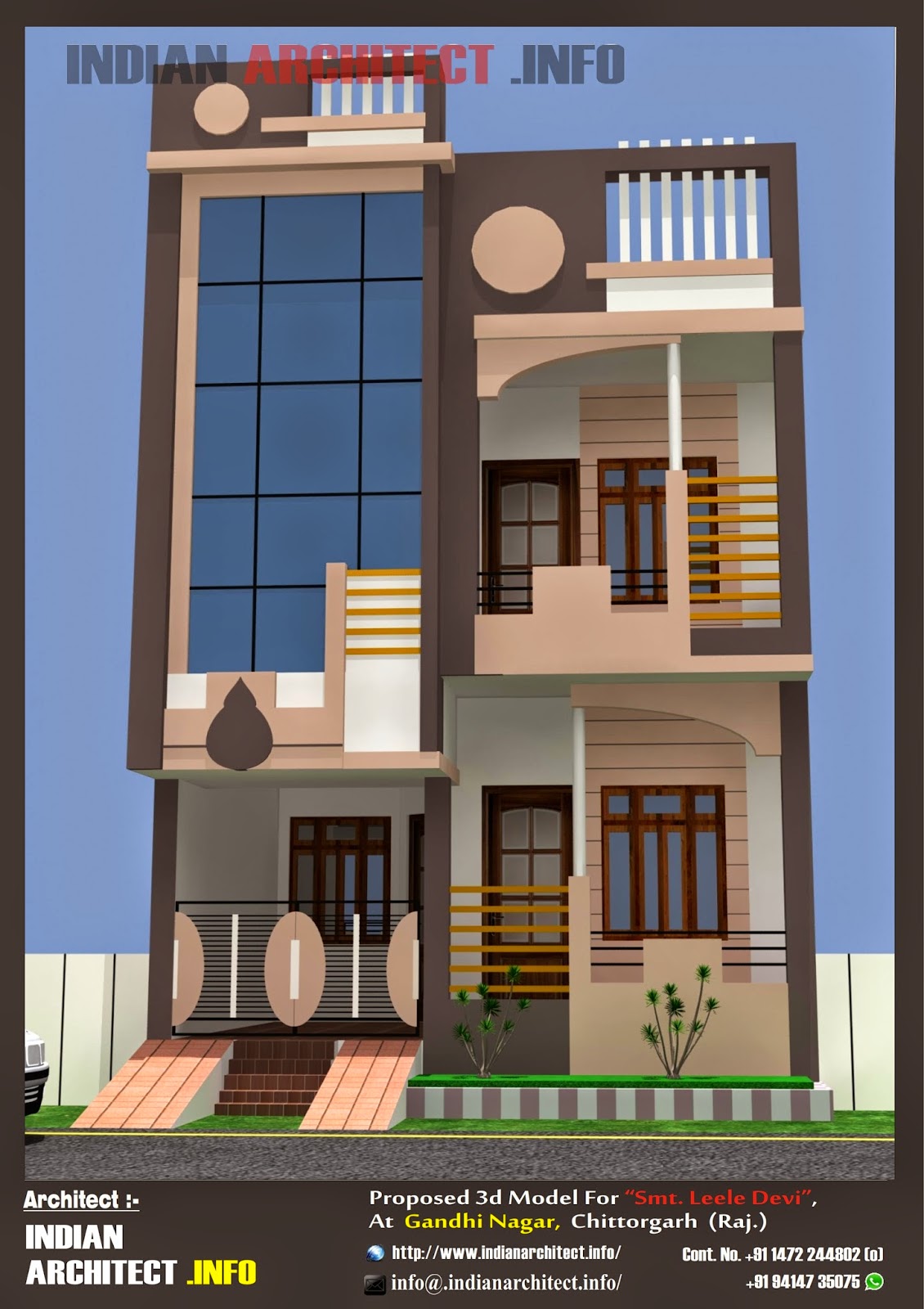 Smt Leela Devi House X 50 1000 Sqft Floor Plan And 3d Elavation Indian Architect