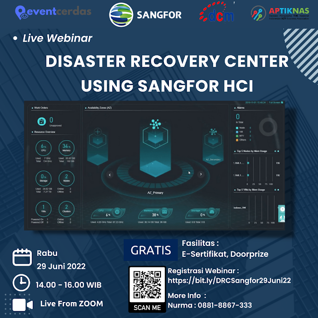 Ikuti Webinar Disaster Recovery Center using Sangfor HCI - 29 Juni 2022