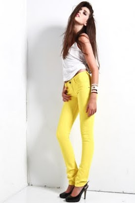 Women's Skinny Denim - Yellow