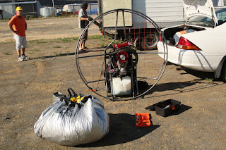 Wasp paramotor and Dudek synthesis half packed to go