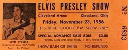 ELVIS  PRESLEY NOVEMBER 23, 1956 Cleveland, Ohio
