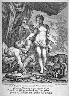 Homossexualidade na Grécia Antiga - Homossexualidade na Mitologia Grega - Aquiles e Pátroclo - Aquiles sobre o corpo de Pátroclo com Tétis ao seu lado
