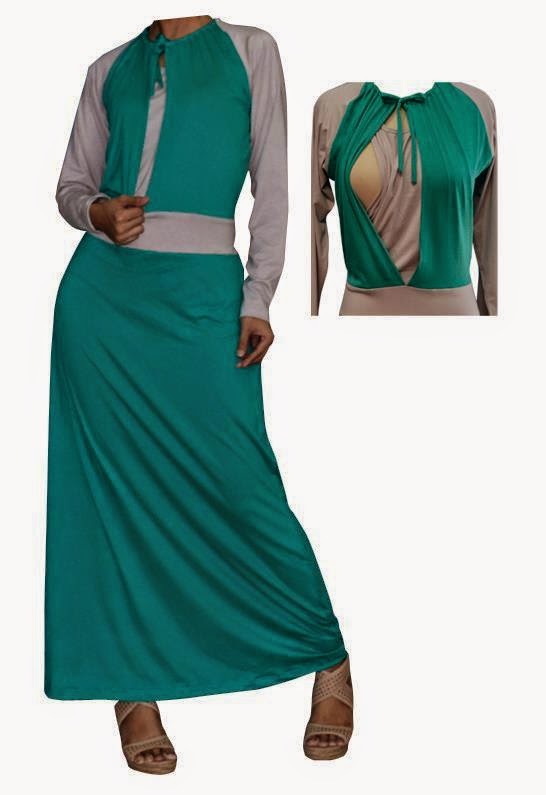 Model Baju Menyusui Muslimah Gamis Warna Hijau