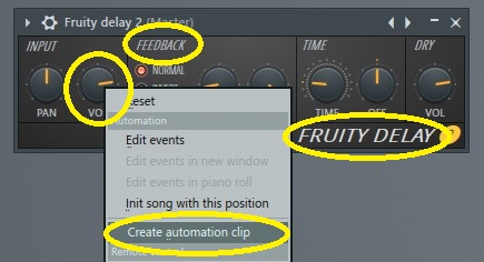 Automation clip в FL Studio для эффектов