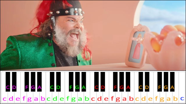 Peaches by Jack Black (The Super Mario Bros. Movie) Easy Version Piano / Keyboard Easy Letter Notes for Beginners