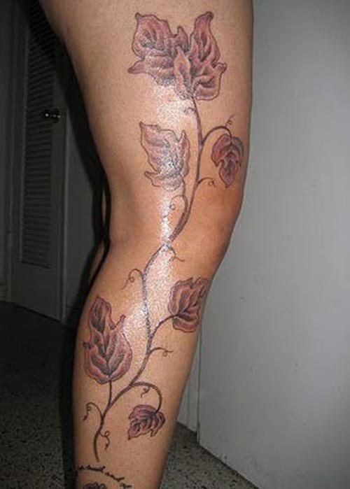 beautiful flower tattoo and vine designs picture