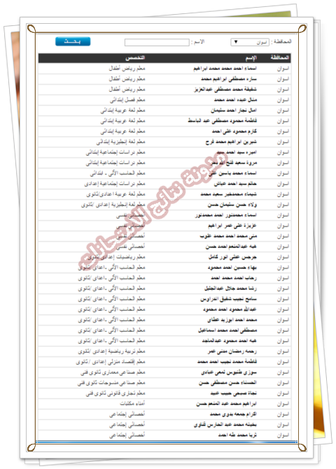 روابط جديده لـ نتيجة مسابقة وظائف التربيه والتعليم - ونسخ كشوف اسماء المقبولين 2015