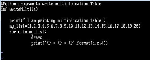 Function to create table